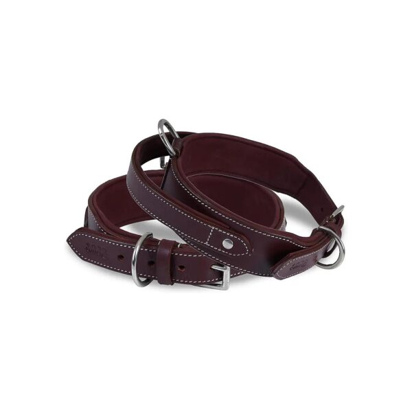 Genuine Leather Tactical Dog Collar with Handle for Medium, Large, and X-Large Breeds