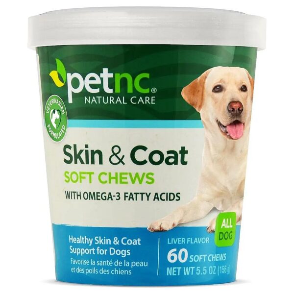 Glossy Coat and Healthy Skin Support Chews for Adult Dogs