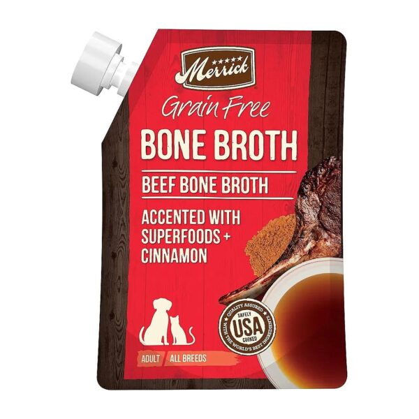 Gluten-Free Beef Bone Broth Dog and Cat Food Topper Pouches, 16 oz