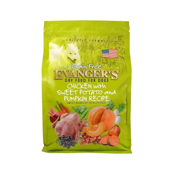 Grain Free Adult Dog Food with Sweet Potato Pumpkin and Chicken Brown