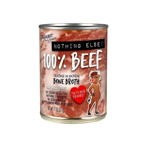 Grain Free One Ingredient Beef Canned Dog Food for Adolescent Dogs