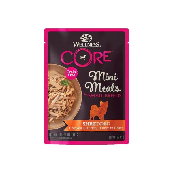 Grain Free Small Breed Wet Dog Food with Shredded Chicken and Turkey in Gravy