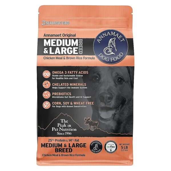 Grain-Free, Holistic Dog Food Recipe for Medium and Large Breed Dogs 5 lb