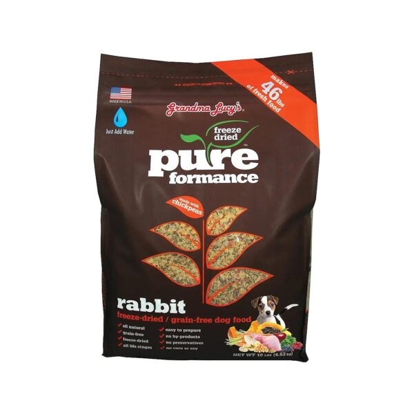 Grain-Free Rabbit Freeze-Dried Dog Food for Healthy Dogs with No Fillers or Additives