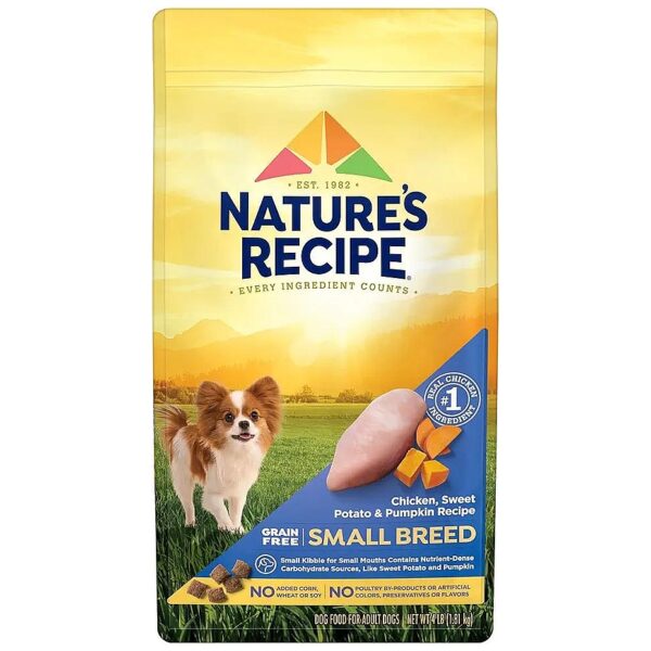 Grain-Free Small Breed Adult Dog Kibble with Chicken, Sweet Potato, and Pumpkin Fiber