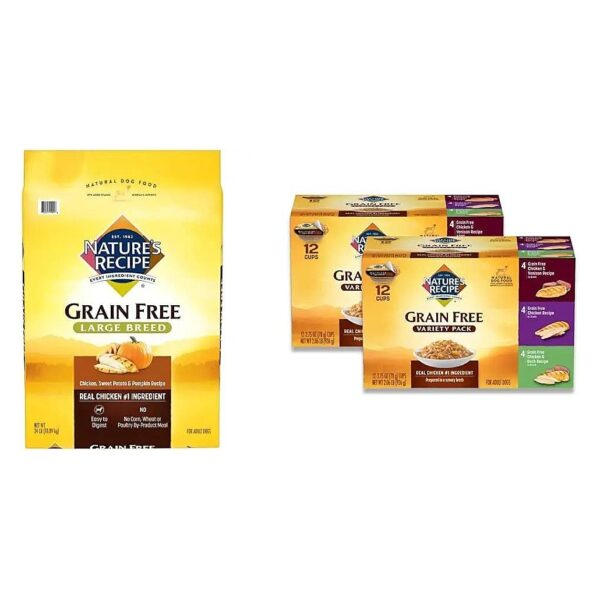 Grain-Free Wet and Dry Dog Food Bundle for Adult Large Breed Dogs