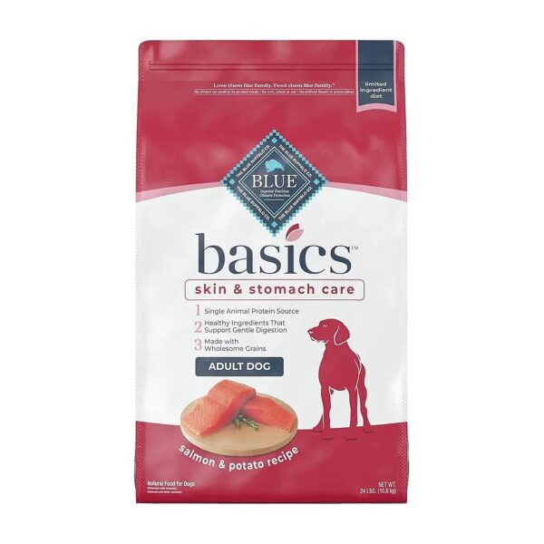 Grain-Free and Gluten-Free Dry Dog Food with Real Salmon and Potatoes for Gut Health