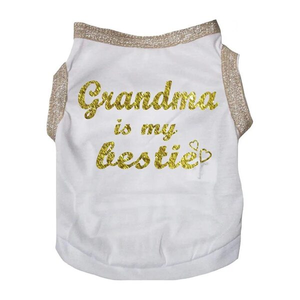 Grandma's Granddaughter's Best Friend White Puppy Dog Shirt for 8-13 Lb Puppies