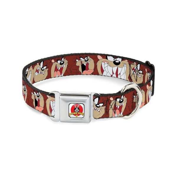 Graphic Dog Collar with Tasmanian Devil Pictures Brown 18-32 Inches 5