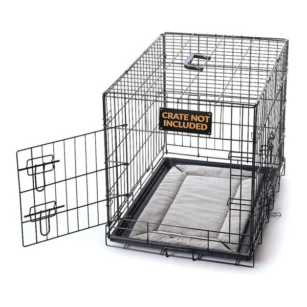 Gray Fleece Crate Mat with Heartbeat Device for Small Breed Dogs and Puppies