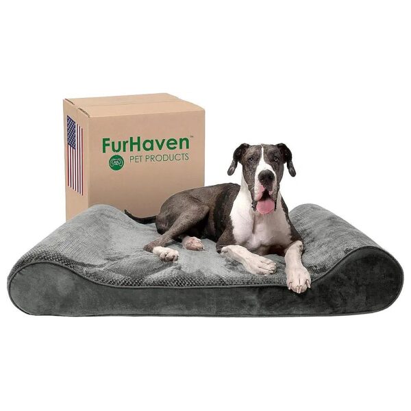 Gray Giant XXXL Orthopedic Dog Bed with Removable Washable Cover for Large Breeds