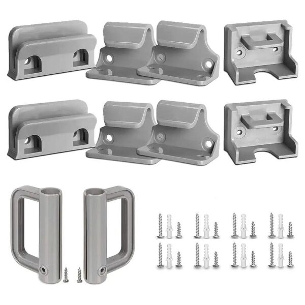 Gray Pet Gate Mounting Kit Replacement Parts with Brackets and Screws