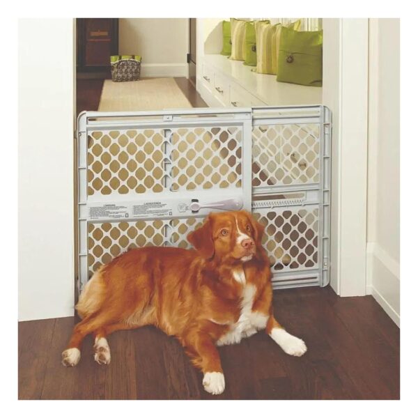 Gray Pet Gate for Secure Containment and Easy Access