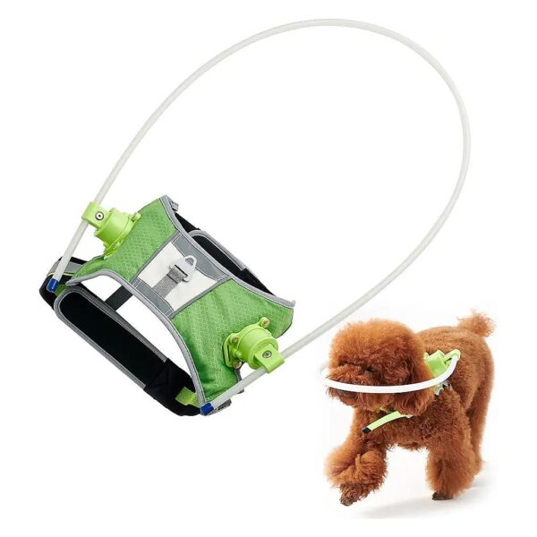 Green Blind Dog Harness with Adjustable Anti-Collision Ring