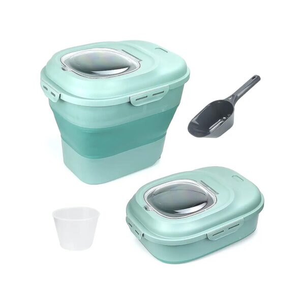 Green Pet Food Storage Container for Dog Cat and Other Pets