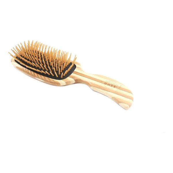 Green Pet Grooming Brush with 100% Bamboo Pins for Even Coat Finish