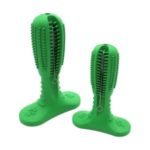 Green Soft and Durable Dog Toothbrush Chew Toy for Small Medium Dogs