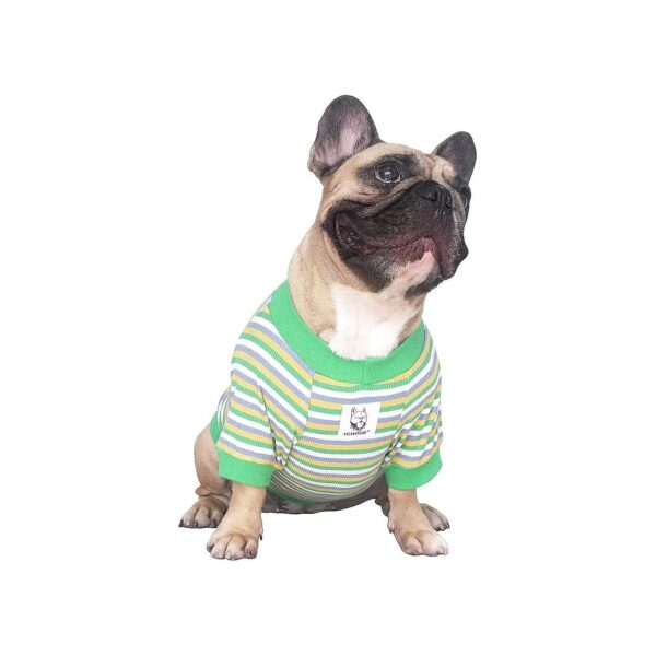 Green Stripe Dog Clothes for Medium Breed Dogs, 100% High Stretchy Fabric