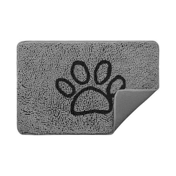 Grey Chenille Microfiber Soft Absorbent Quick-Drying Dog Mat Door Mat