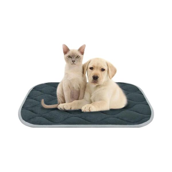 Grey Dog Bed Mat with Pressure Relief and Anti-Slip Bottom for Small Dogs and Puppies