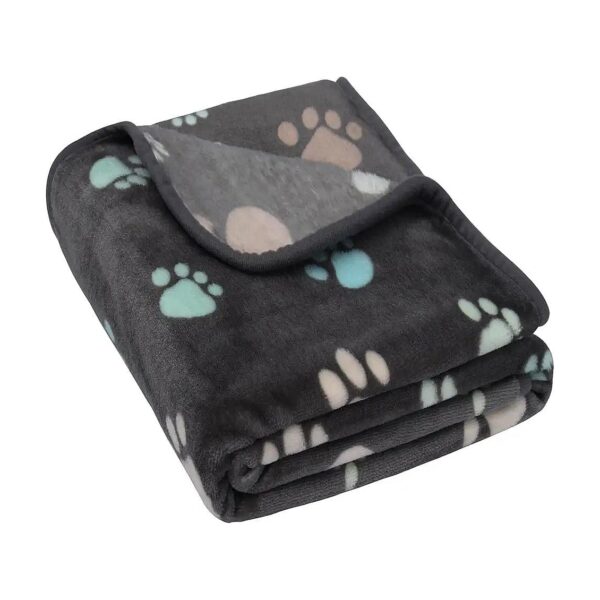 Grey Dog Blanket with Soft Fleece Material for Large Medium Puppies