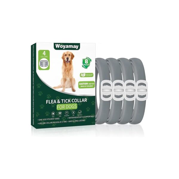 Grey Flea and Tick Prevention Collar for Dogs 8 Months Protection