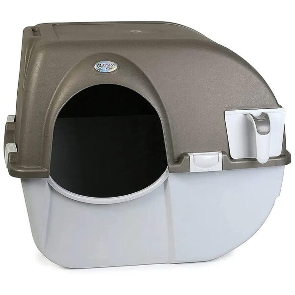 Grey Regular Size Self Cleaning Litter Box for Cats Up to 12 lbs