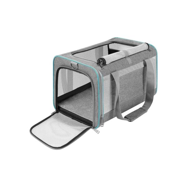 Grey Travel Carrier for Medium and Large Cats Up to 20 Pounds