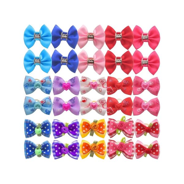 Hair Bow Set for Pet Groomers with 30 Pairs of Adorable Bow Knots