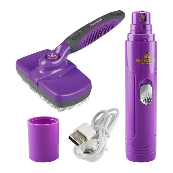 Hair and Nails Grooming Bundle with Rubber Handle and Oblong Shape