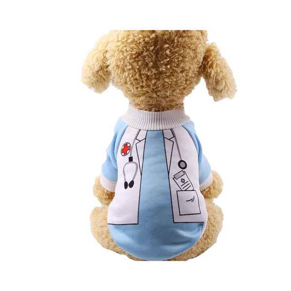 Halloween Doctor Costume Fleece Hoodies for Small Medium Pet Dogs and Cats