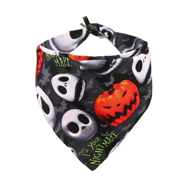 Halloween Dog Accessories Reversible Triangle Bibs Scarves for Medium to Large Pets