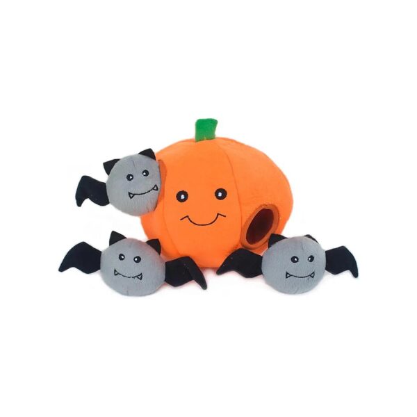 Halloween Hide and Seek Dog Toy Puzzle with Squeaky Bats for Puppies and Dogs