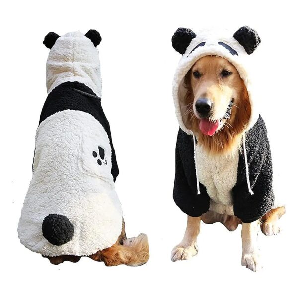 Halloween Panda Costume for Medium to Large Dogs Coat Funny Clothes Fleece Pet Jacket