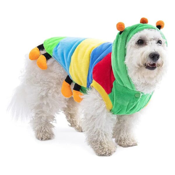 Halloween Pet Costume with Cute Colorful Caterpillar Design for Small Dogs