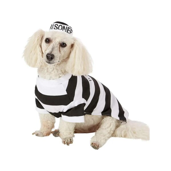 Halloween Prisoner Dog Costume with Hat for Small Medium Large Dogs