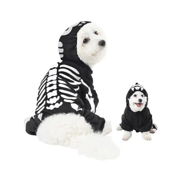 Halloween Skeleton Hoodie Costume for Pet Dress Up Parties, Pet Cosplay, and Outdoor Play