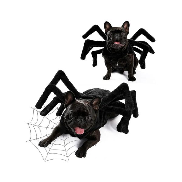 Halloween Spider Pet Costumes with Furry Legs for Small to Large Dogs