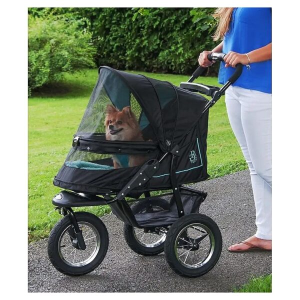 Hand-Free Pet Stroller with No-Zip Entry for Dogs and Cats