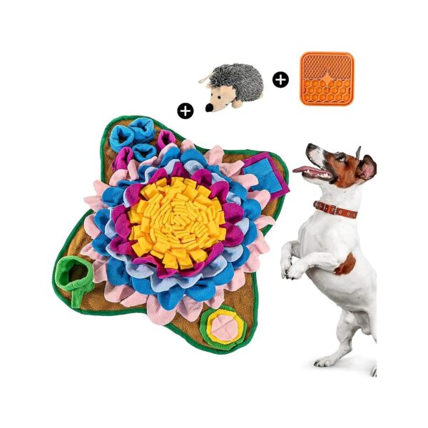 Hand-Washable Snuffle Mat for Dogs with Lick Mat and Plush Toy