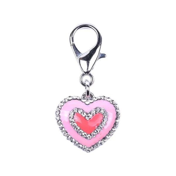 Handcrafted Rhinestone Heart Collar Charm Accessory for Dogs Cats and Puppies