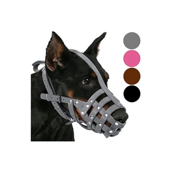 Handmade Leather Dog Muzzle for German Shepherd Dalmatian Doberman Setter Medium Breeds