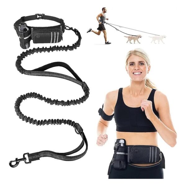 Hands Free Dog Leash with Updated Zipper Pouch for Medium and Large Dogs Walking