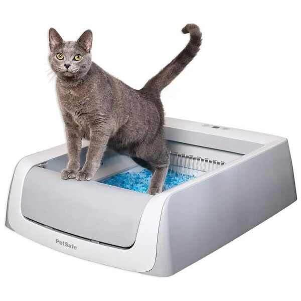 Hands-Free Cat Litterbox with Disposable Crystal Tray and Leak Protection