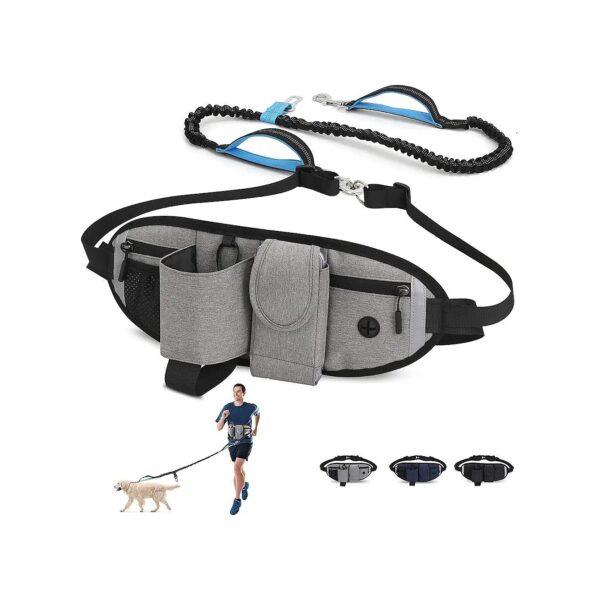 Hands-Free Dog Leash with Waist Bag for Small Medium Large Dogs