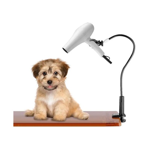 Hands-Free Hair Dryer Holder for Pet Grooming with Clamp Mount and Adjustable Bracket