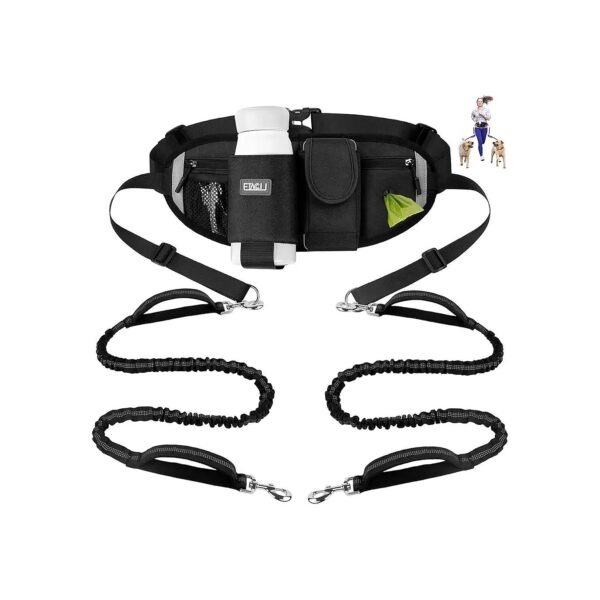 Hands-Free Walking Made Possible with this Ergonomic Double Dog Leash and Waist Belt