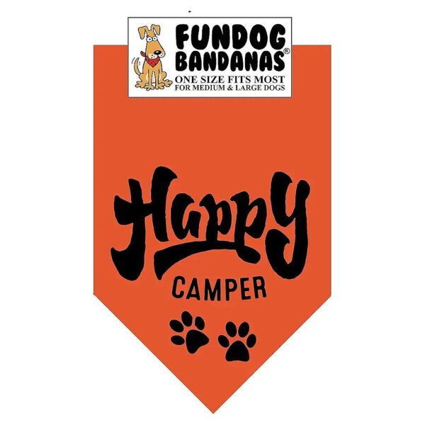 Happy Camper Dog Bandana for Medium to Large Dogs Burnt Orange