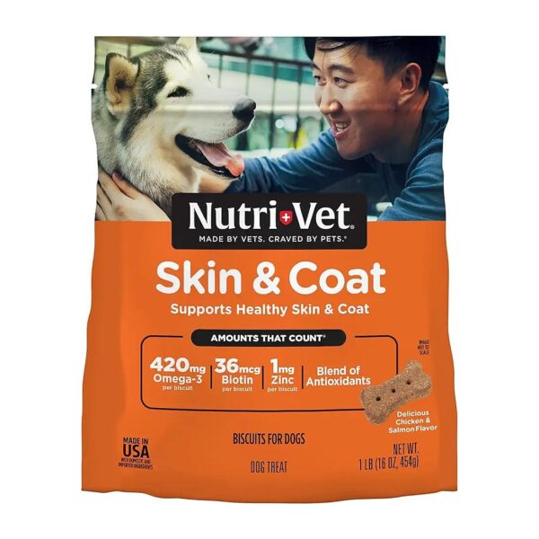 Healthy Coat and Skin Dog Treats with Omega-3 and Biotin Ingredients