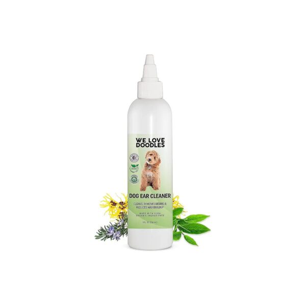 Healthy Ears for Dogs with USDA Certified Organic Ear Cleaner